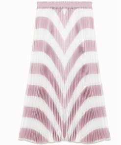 Maje Joro Pleated Stripe Skirt