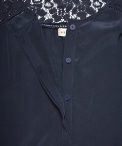 Rebecca Taylor Sarah Lace Inset Silk Blouse
