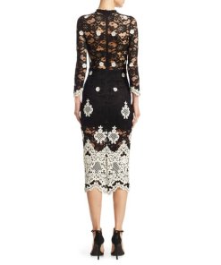 Alexis Helina Mockneck Lace Midi Dress