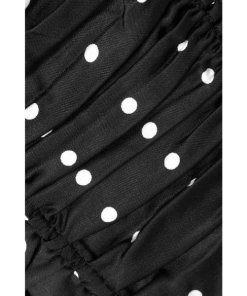 Maje Renota Ruched Polka Dot Crepe Mini Dress