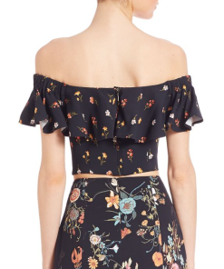 Rebecca Taylor Meadow Off-the-Shoulder Floral Top