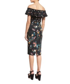Rebecca Taylor Meadow Off-the-Shoulder Floral Top