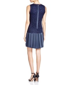 Rebecca Taylor Lace Mix Pleated Dress