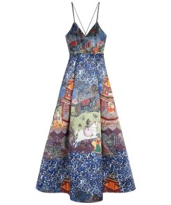 Alice + Olivia Marilla Enchantress Landscape Strappy Gown