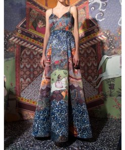 Alice + Olivia Marilla Enchantress Landscape Strappy Gown