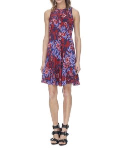 Rebecca Taylor Printed Sleeveless Flare Dress