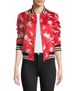 Alice + Olivia Lonnie Reversible Floral Print Bomber Jacket