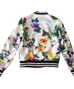Alice + Olivia Lonnie Reversible Floral Print Bomber Jacket
