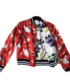 Alice + Olivia Lonnie Reversible Floral Print Bomber Jacket