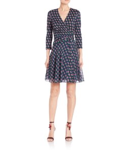 Diane von Furstenberg Irina Zen Flora Printed Silk Wrap Dress