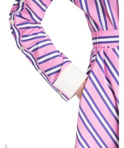 Maje Renali Belted Striped Cotton Shirtdress