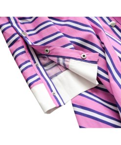 Maje Renali Belted Striped Cotton Shirtdress