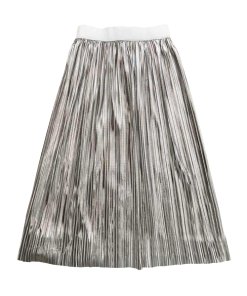 Alice + Olivia Mikaela Metallic Pleated Skirt