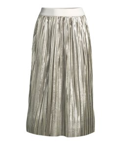 Alice + Olivia Mikaela Metallic Pleated Skirt