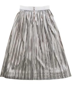 Alice + Olivia Mikaela Metallic Pleated Skirt