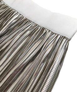 Alice + Olivia Mikaela Metallic Pleated Skirt