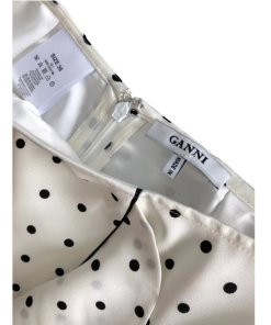 Ganni Dufort Ruffled Polka Dot Silk-Blend Satin Skirt