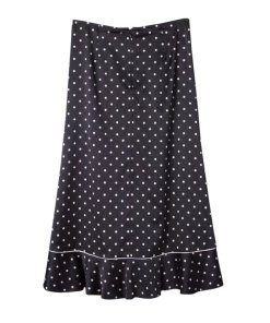 Ganni Dufort Ruffled Polka Dot Silk-Blend Satin Skirt