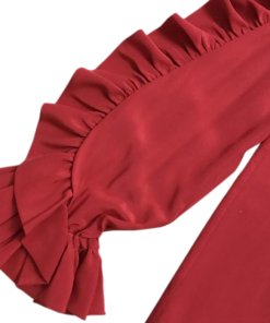 Alexis Rocio Ruffle-Trim Silk Blouse