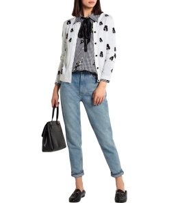 Alice + Olivia Stacey Emoji Embroidered Cardigan