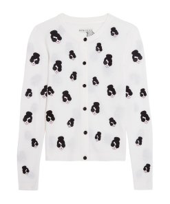 Alice + Olivia Stacey Emoji Embroidered Cardigan