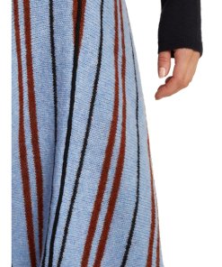 Miu Miu Chevron Intarsia Wool A-line Skirt