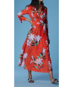 Diane von Furstenberg Argos Clementine Collared Wrap Dress