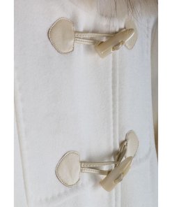 Max Mara Studio Volano Fur Hood Wool Duffle Coat