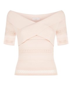 Sandro Ophelia Crisscross-Band Eyelet Top & Enor Skater Skirt