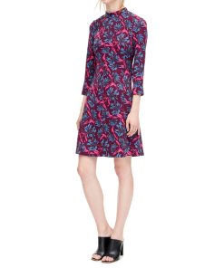 Rebecca Taylor Mystic Long-Sleeve Mockneck Dress