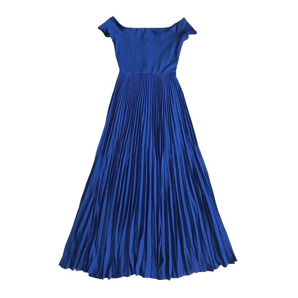 alice and olivia blue maxi dress Novara Denim-Trimmed Tweed Mini Dress main image 1