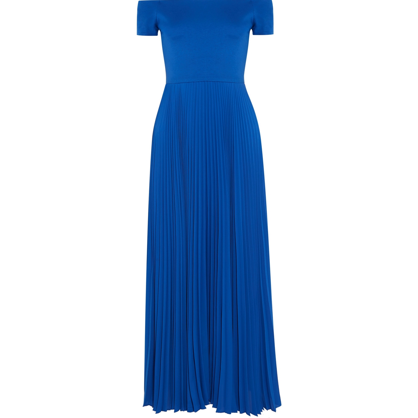 chinese dress ladies Alice + Olivia Chara Pleated Maxi Dress in True Blue main image 1