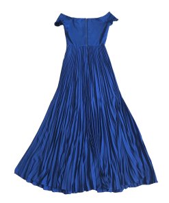 Alice + Olivia Ilaria Off-the-Shoulder Jersey & Plissé Chiffon Dress