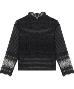 Maje Lizie Cropped Lace Top