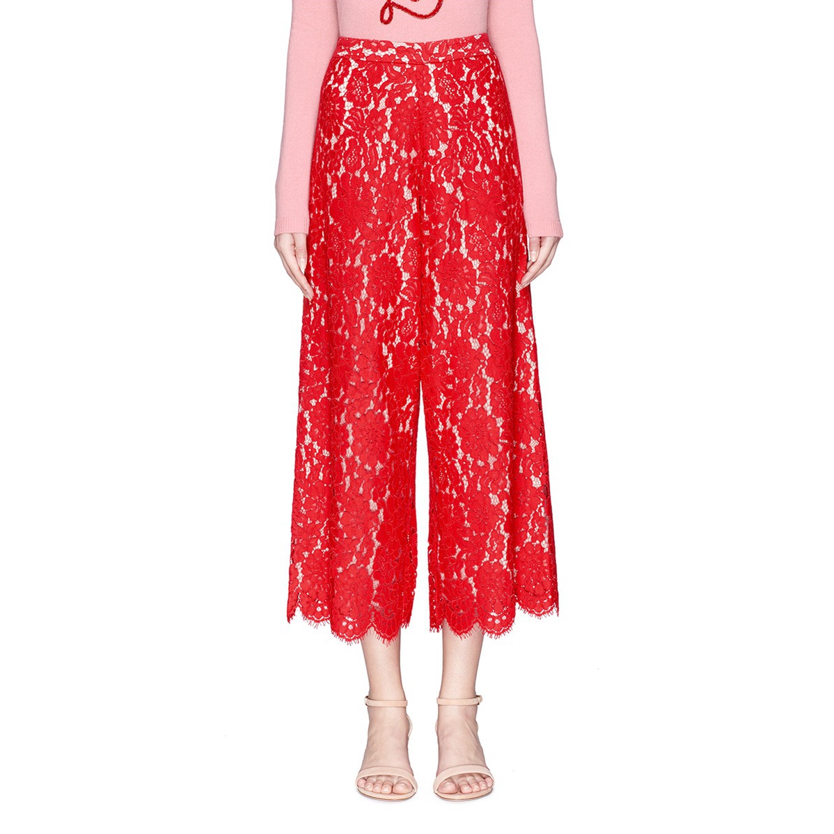Alice + Olivia Olsen Floral Guipure Lace Culottes