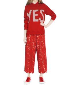 Alice + Olivia Olsen Floral Guipure Lace Culottes