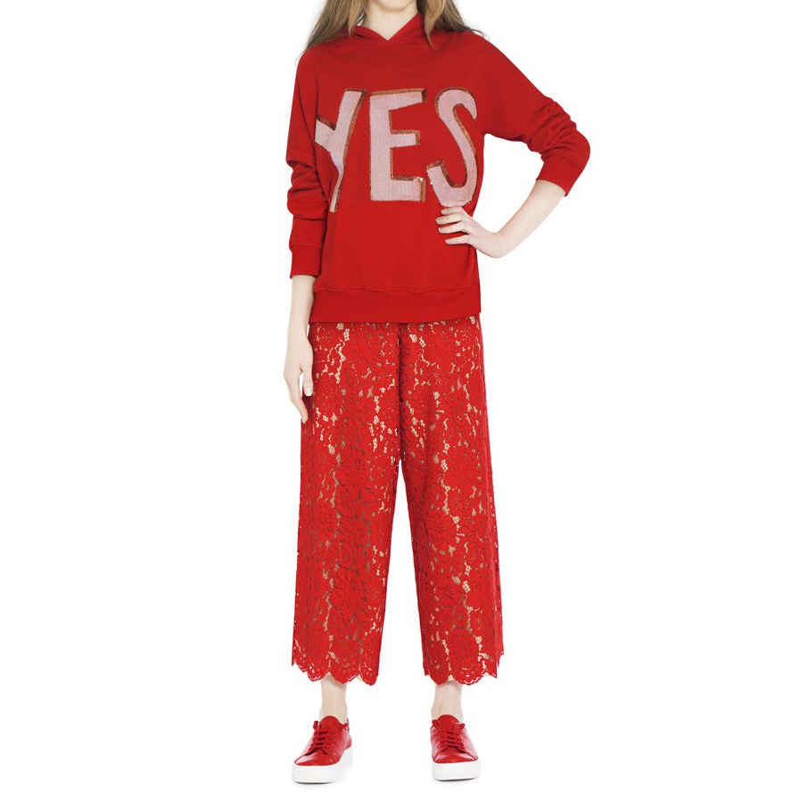 Alice + Olivia Olsen Floral Guipure Lace Culottes