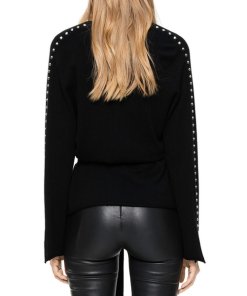 Zadig & Voltaire Lemmy Studded Wool-Blend Wrap Cardigan