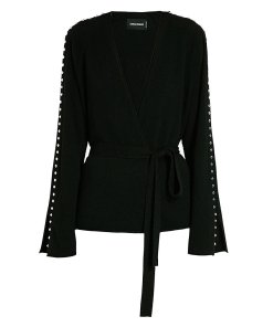 Zadig & Voltaire Lemmy Studded Wool-Blend Wrap Cardigan