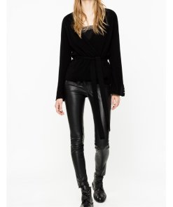 Zadig & Voltaire Lemmy Studded Wool-Blend Wrap Cardigan