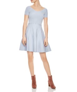 Sandro Meissa Short-Sleeve Fit & Flare Knit Dress