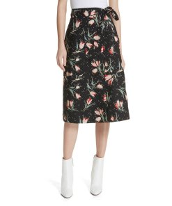 Rebecca Taylor Floral Ikat Wrap Skirt