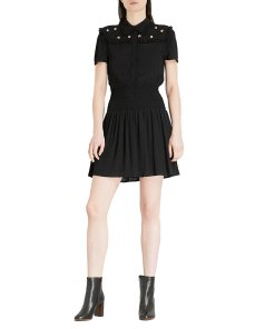 Maje Ravanna Bee-Embellished Crepe Dress
