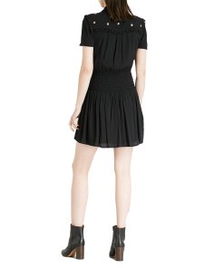 Maje Ravanna Bee-Embellished Crepe Dress