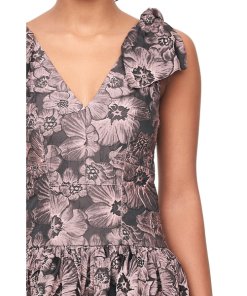 Rebecca Taylor Floral Jacquard Bow Dress