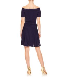 Sandro Lottie Off-the-Shoulder Textured Fit & Flare Dress