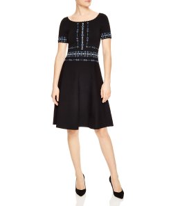 Sandro Safe Scalloped Beaded A-Line Dress