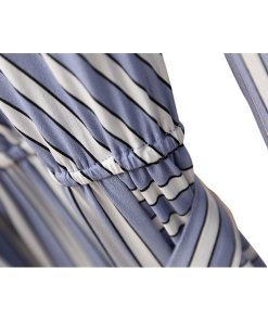 Robert Rodriguez Cold-Shoulder Striped Silk Midi Dress