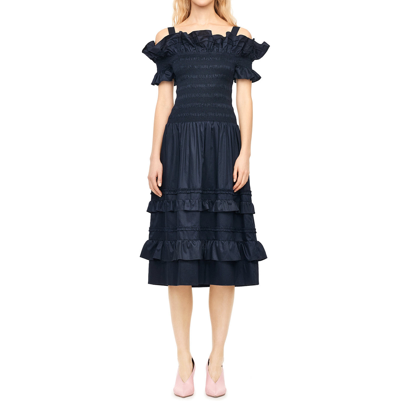 chinese dress ladies NWT $595 Rebecca Taylor Blue Floral Crochet Lace Cutout Cold Shoulder –  Queen City Resale main image 0