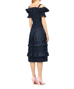 Rebecca Taylor Cotton Sateen Smocked Tank & Skirt